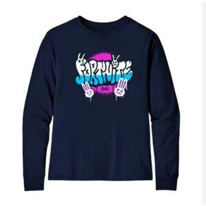 Fortnite GG Spray Boys Size 10/12 Long Sleeve Graphic Tee Shirt Blue, New